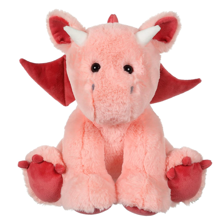  floppy peluche dragon rose 30 cm 